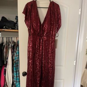 Reverly Sequin cabarnet bridesmaids dress